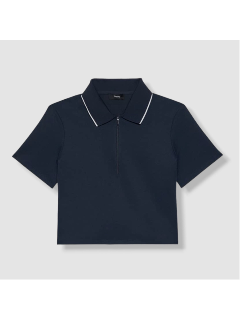 THEORY Women's Tennis Zipper Polo Tee Nocturne Navy Size Small NWT MSRP $265